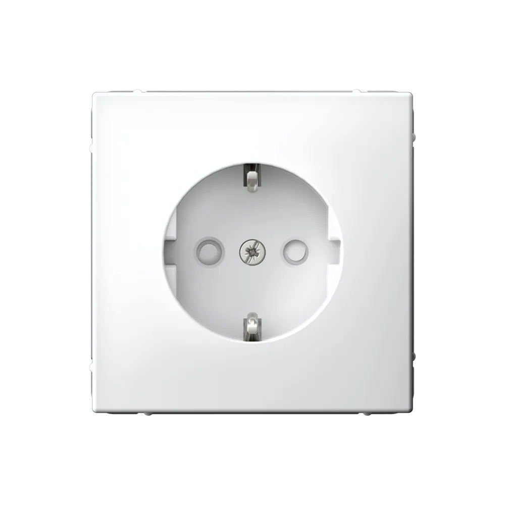 Розетка с заземлением со шторками марки «Systeme Electric». Серия «Art Gallery». Цвет: Лотос