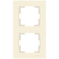 Рамка 2-местная вертикальная марки «Mutlusan». Серия «Rita». Цвет: Слоновая кость