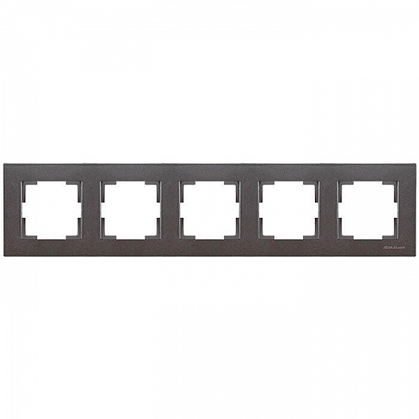 Рамка 5-местная горизонтальная марки «Mutlusan». Серия «Rita». Цвет: Дымчатый