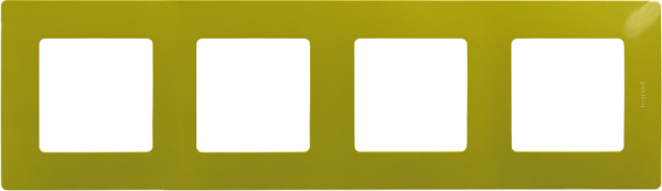 Рамка 4-местная марки «Legrand». Серия «Etika». Цвет: Зеленый папоротник