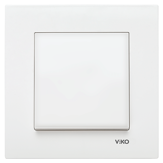 Выключатель 1-клавишный (без рамки) марки «Viko». Серия «Karre». Цвет: Белый