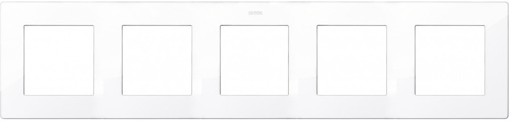 Рамка 5-местная марки «Simon». Серия «24». Цвет: Белый