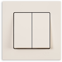 Выключатель 2-клавишный (без рамки)