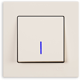 Выключатель 1-клавишный с подсветкой (без рамки)