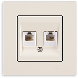 Розетка телефонная двойная (без рамки)