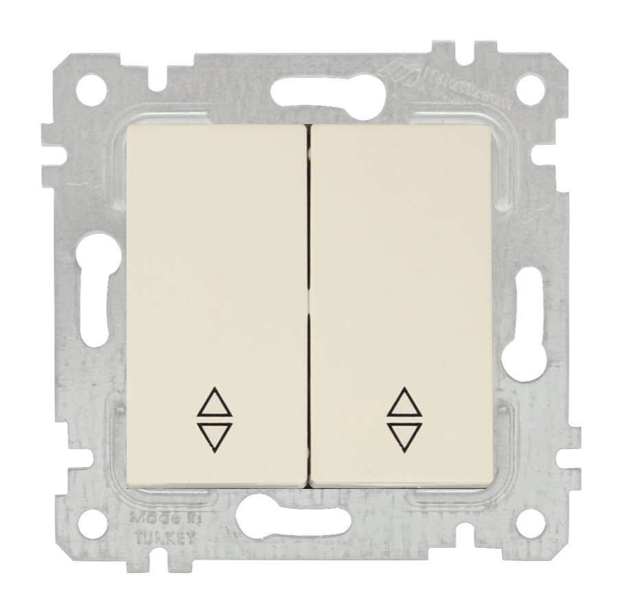 Выключатель 2-клавишный проходной (винтовой зажим)