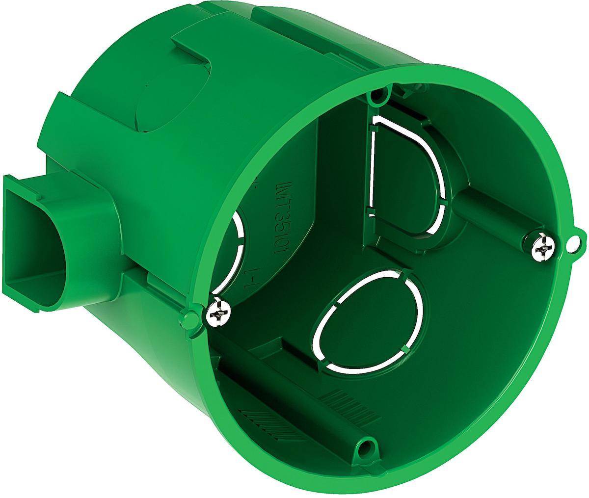 Коробка установочная для сплошных стен 68(65)X60 марки «Schneider Electric». Цвет: Зеленый